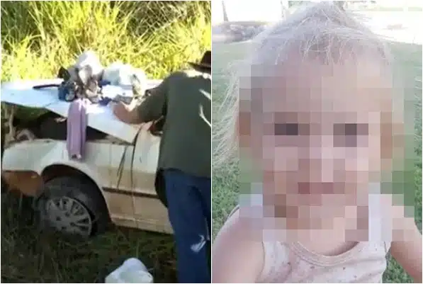 Menina de 3 anos morre após pneu estourar e carro capotar no interior da Bahia