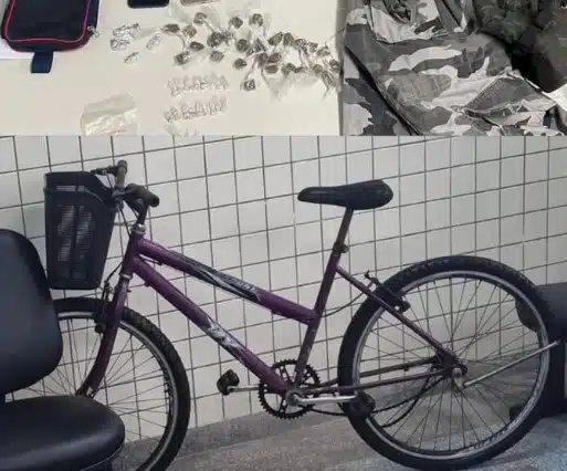 Traficante em bicicleta é flagrado com drogas em Vila de Abrantes