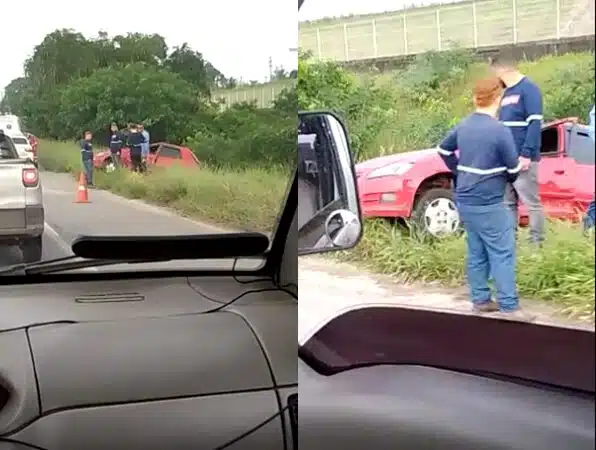 VÍDEO: Carro sai da pista após acidente na Via Parafuso