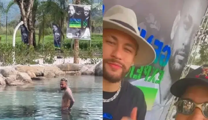 Neymar debocha da polícia e ‘inaugura’ lago artificial interditado