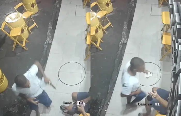 VÍDEO: Bandido toca terror e assalta clientes em loja de açaí