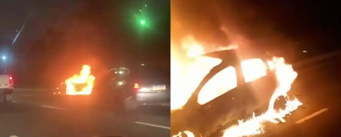 VÍDEO: Carro pega fogo na Av. Paralela, em Salvador