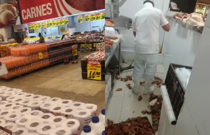 VÍDEO: Mulher surta e destrói mercadorias em supermercado de Simões Filho