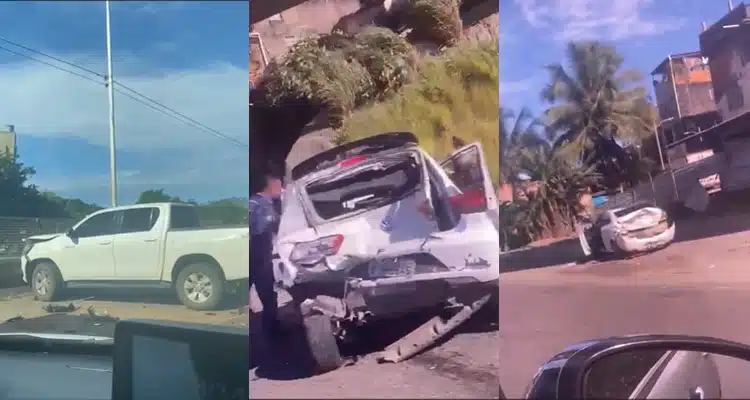 VÍDEO: Acidente envolvendo três carros é registrado na BR-324