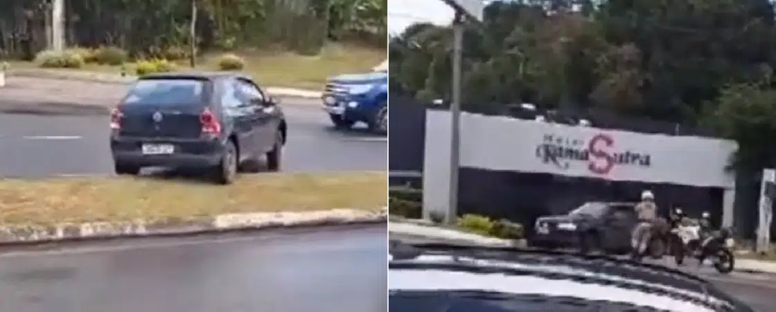 ‘Roubadinha’ pro motel: motorista subiu no canteiro pra fugir da polícia, entenda
