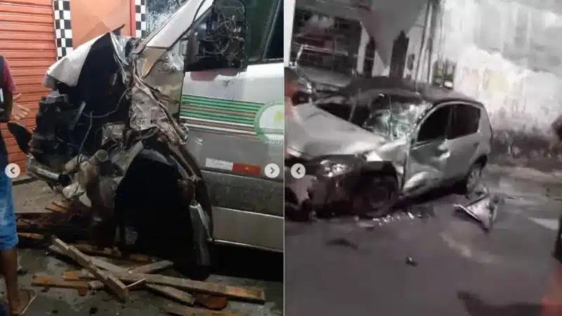 Motorista atropela homem e criança após perder controle de van em Salvador