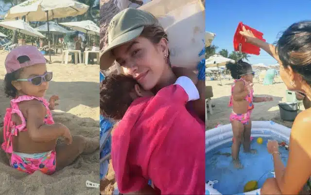 Dia de sol: Lore Improta e Liz se divertem na praia