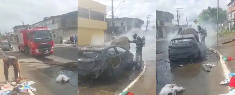 VÍDEO: Carro é consumido pelo fogo no bairro da Gleba C