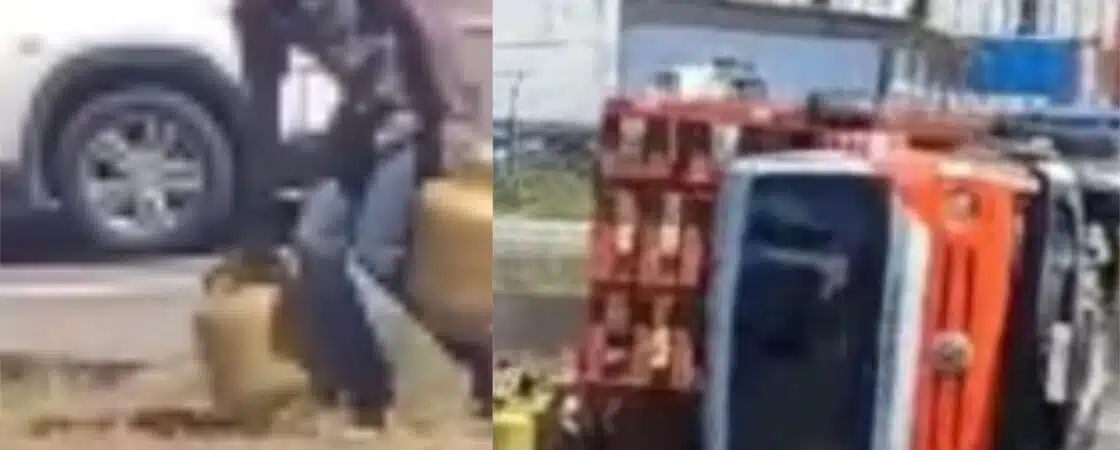 BR-324: homem furta botijão de gás enquanto motorista fica preso no caminhão