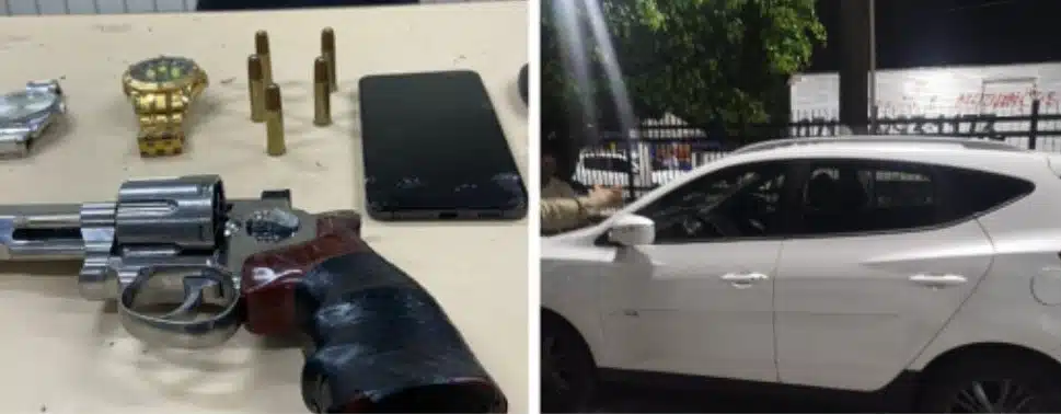 Dupla com arma falsa e carro roubado é presa em Itinga
