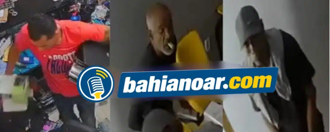 Câmeras registram momento em que homens furtam loja em Camaçari