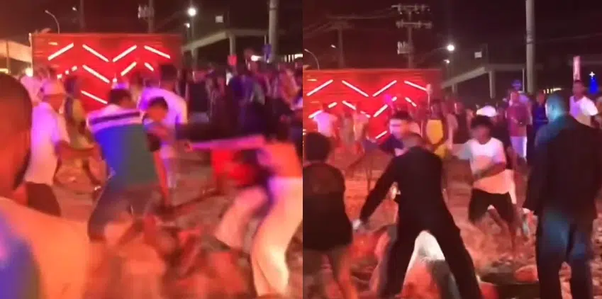 Briga generalizada acontece durante festa em Guarajuba; VEJA