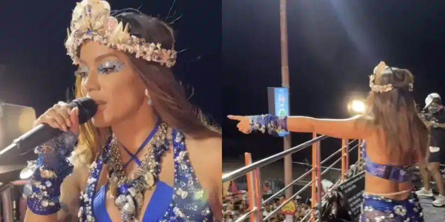 Anitta brinca e chama policiais de “gostosos” no bloco de Carnaval; VEJA