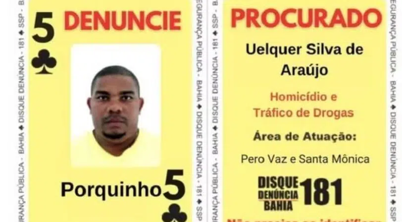 Baralho do Crime: preso em Pernambuco, ‘Porquinho’, líder do tráfico em Salvador