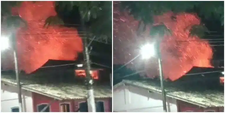 VÍDEO: Incêndio de grandes proporções atinge casa no interior da Bahia