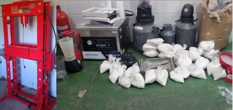 Polícia encontra laboratório com 100kg de cocaína produzida em Monte Gordo
