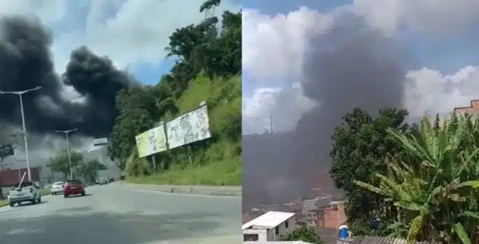 Galpão pega fogo no Retiro e deixa população assustada