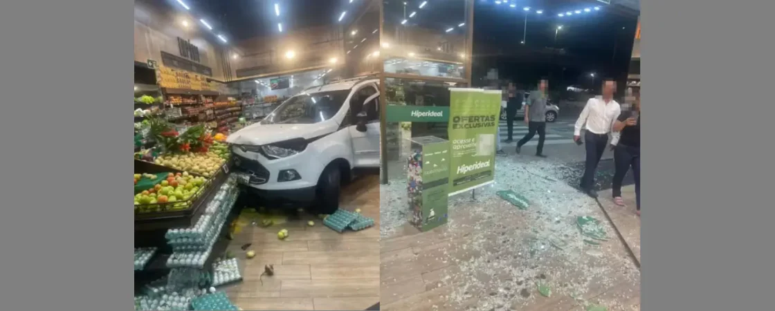 Motorista invade supermercado com carro em Salvador