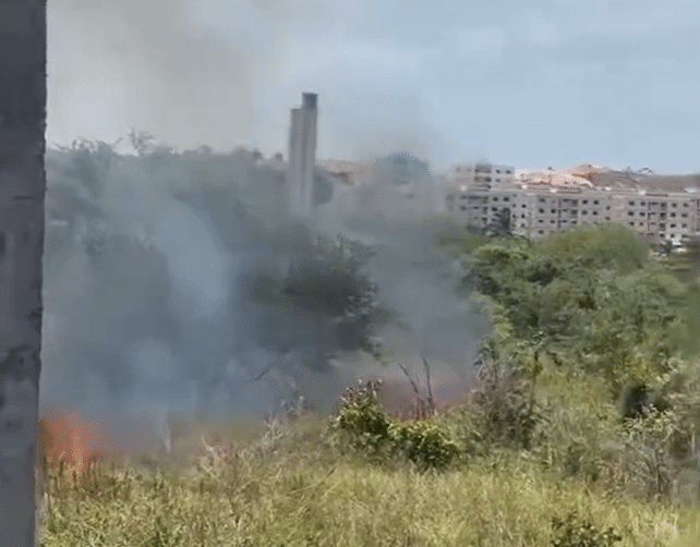 AGORA: Incêndio atinge área de condomínio do Limoeiro