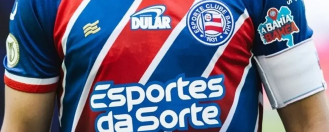 Após ser proibida de atuar no Brasil, patrocinadora do Bahia já tem data para retirar marca da camisa