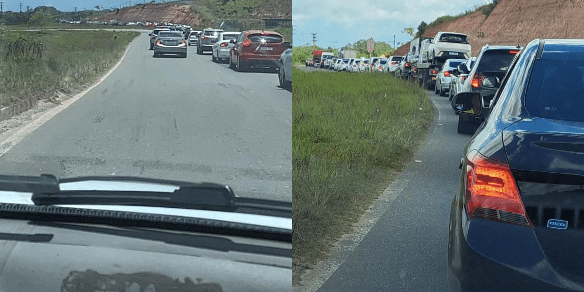 FERIADÃO: Estrada da Cetrel apresenta lentidão com tráfego intenso