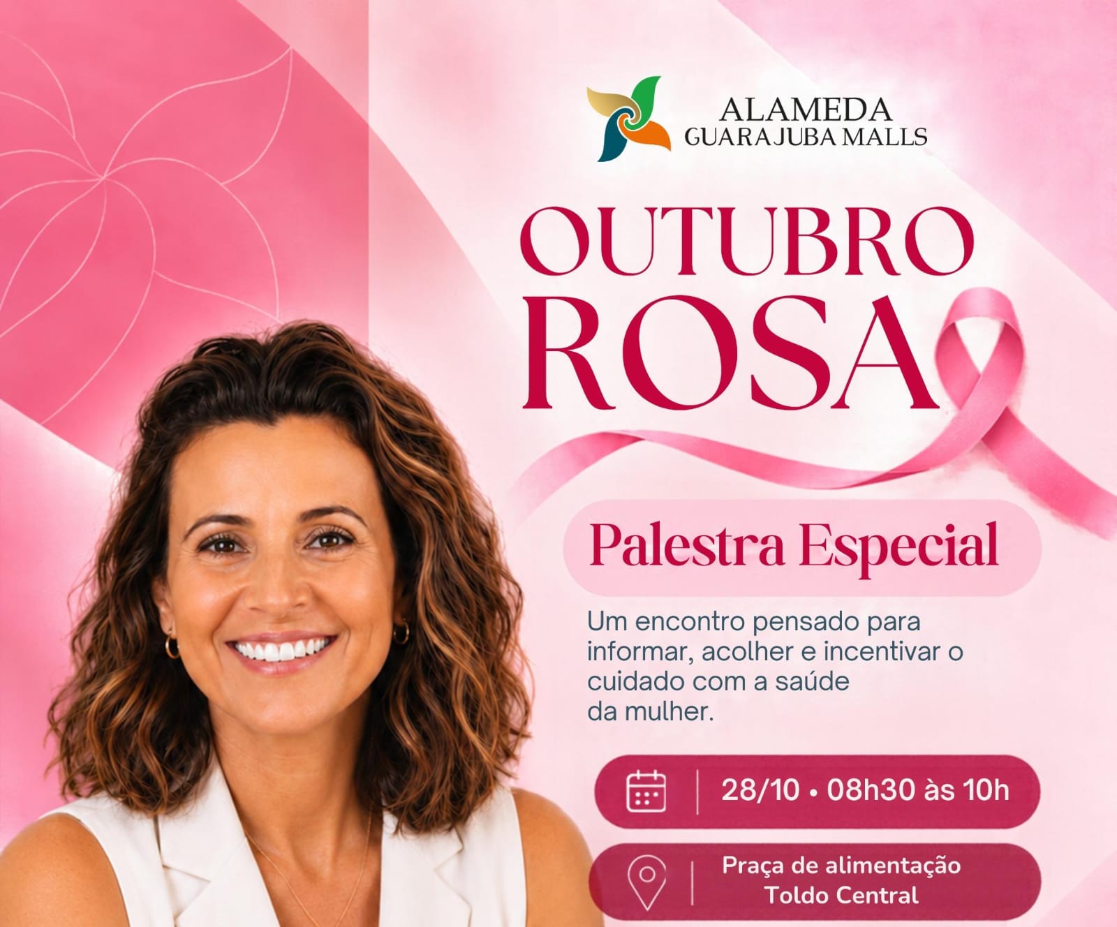 Alameda Guarajuba Malls realiza ação Outubro Rosa com serviços gratuitos em Guarajuba